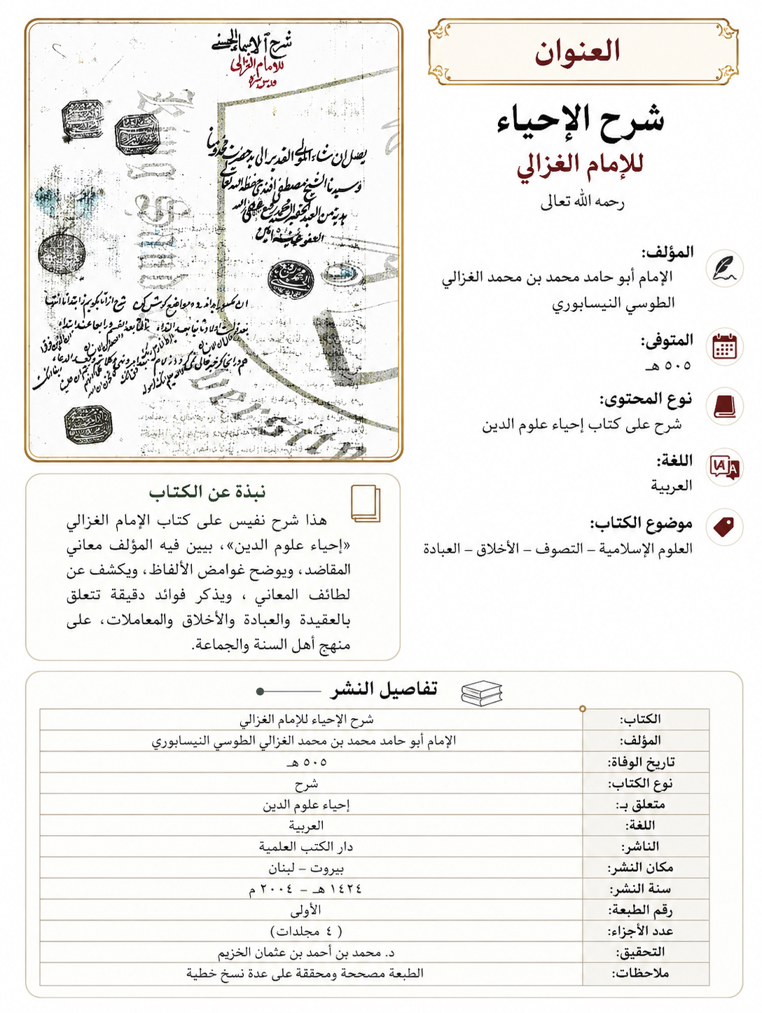 مخطوط شرح الاسماء الحسنى للغزالى